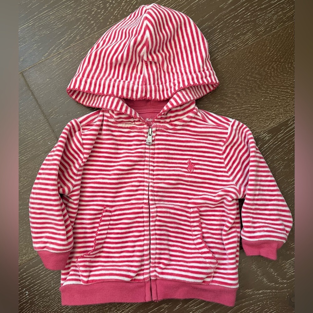 Polo Ralph Lauren baby velour sweatshirt and sweatpants. Size 6 months